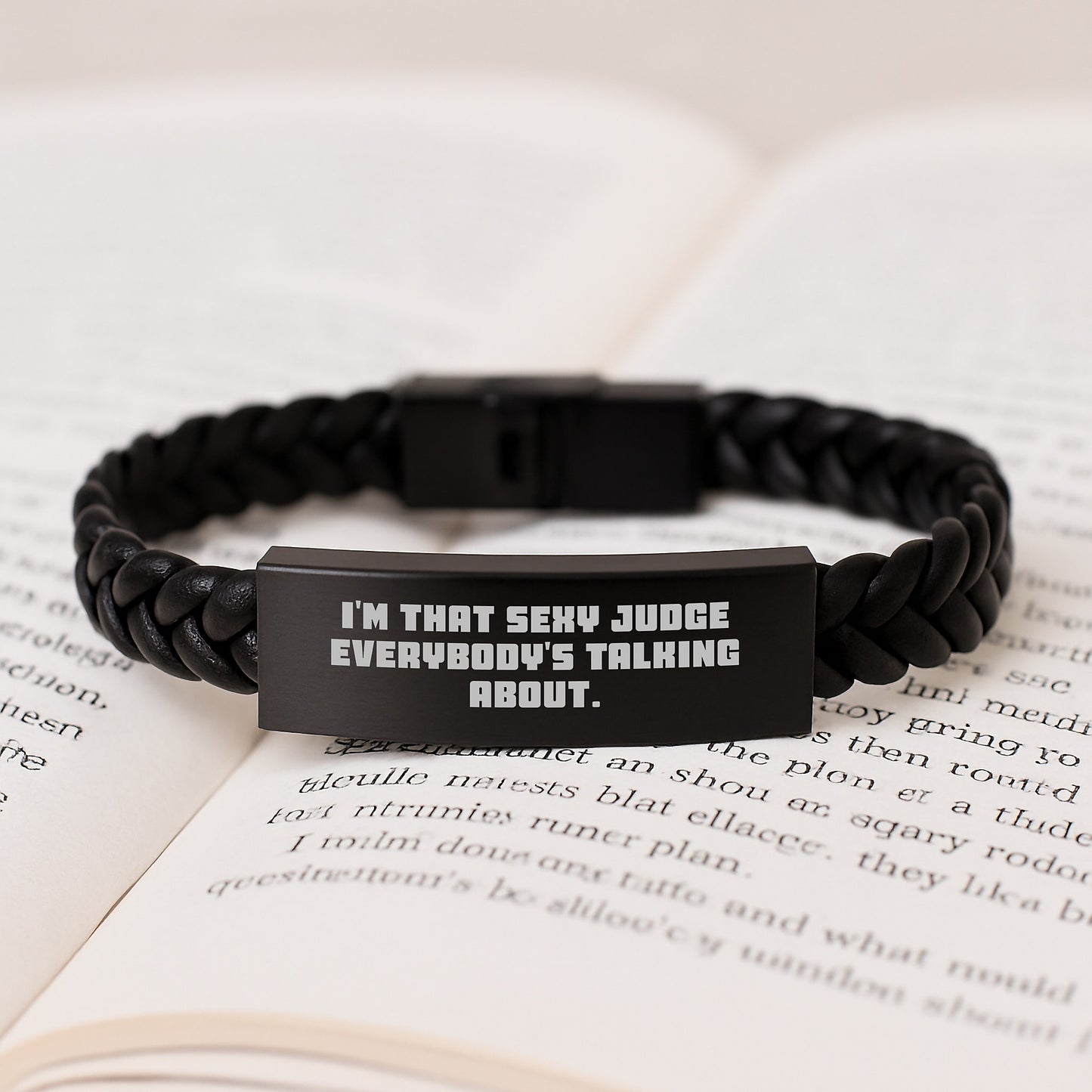 Sexy Judge Gifts from Friends to Family - Judge Interlaced Leather Bracelet for Men, Funny Quote, Christmas Unique Gifts - Image 3