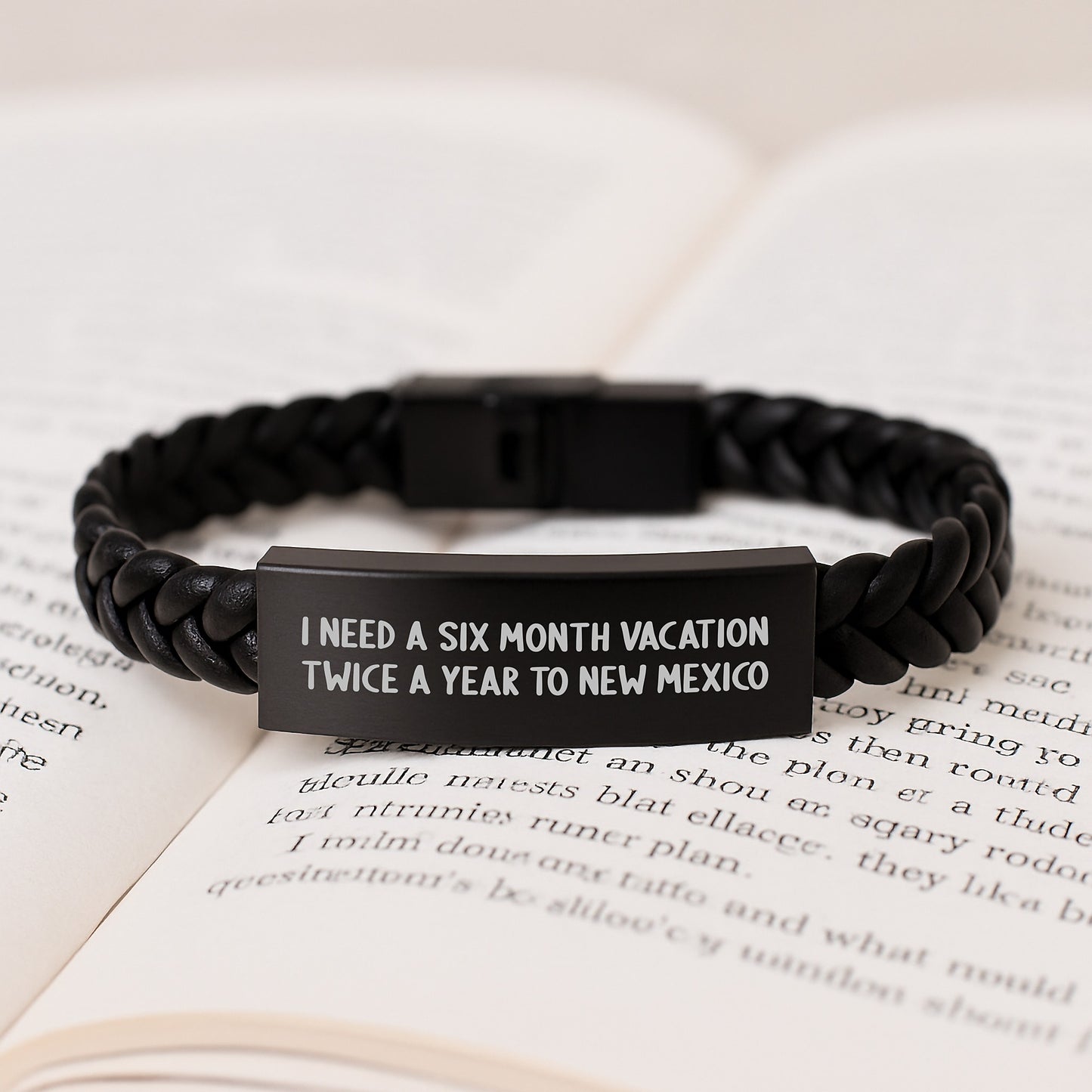 New Mexico Themed Interlaced Leather Bracelet Funny Inspirational Quote Gifts for Men Women Friends from the Land of Enchantment Christmas Unique Gifts - Image 3