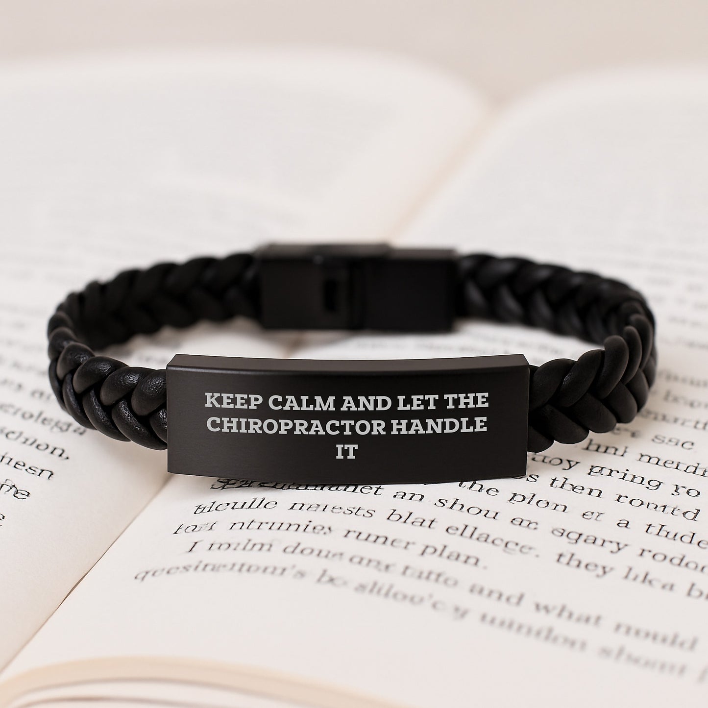 Funny Chiropractor Gifts for Men Unique Interlaced Leather Bracelet Christmas Memorable Presents from Friends to Coworkers - Image 3