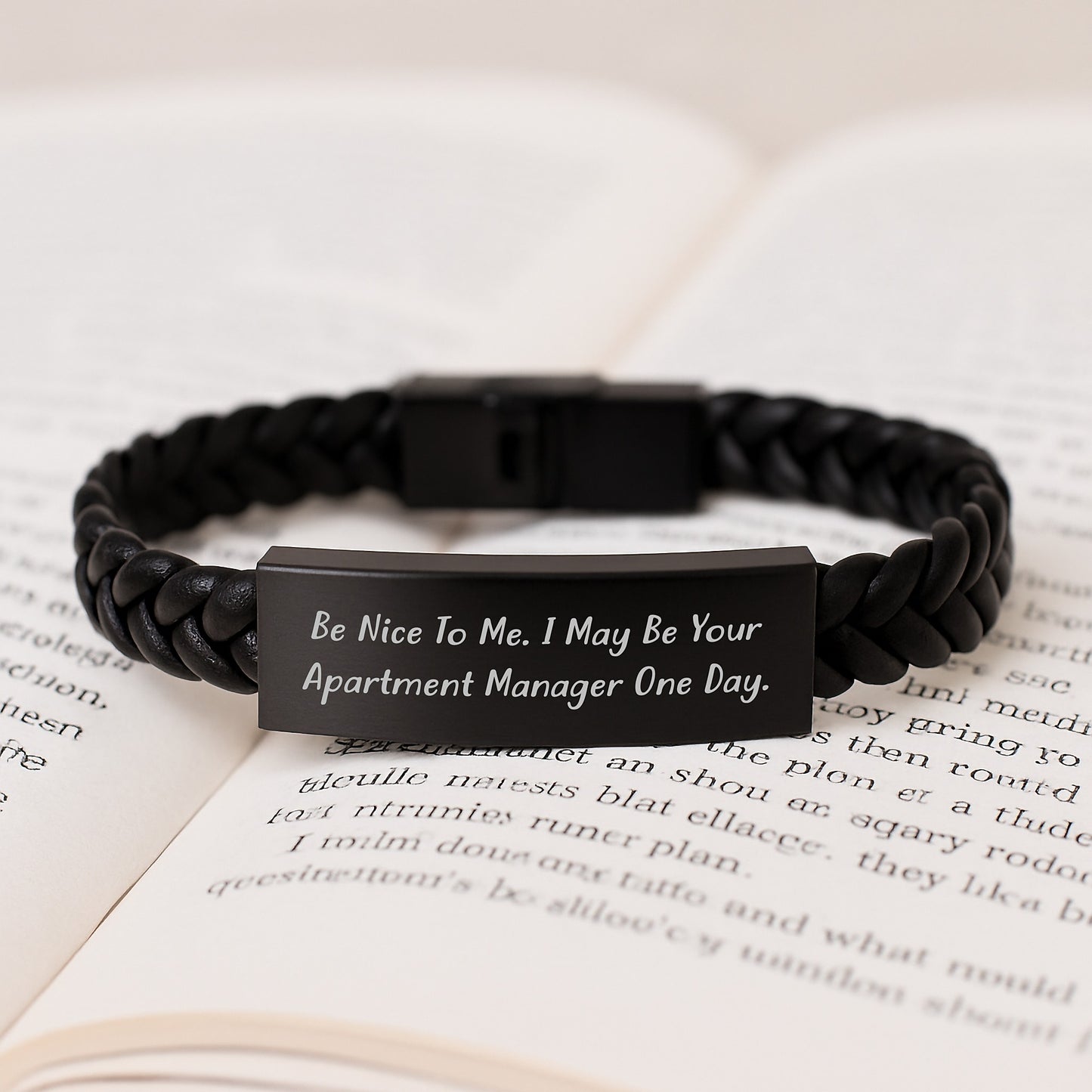 Funny Apartment Manager Gifts for Men, Interlaced Leather Bracelet with Stainless Steel, Gifts from Friends, Birthday Unique Gifts - Image 3