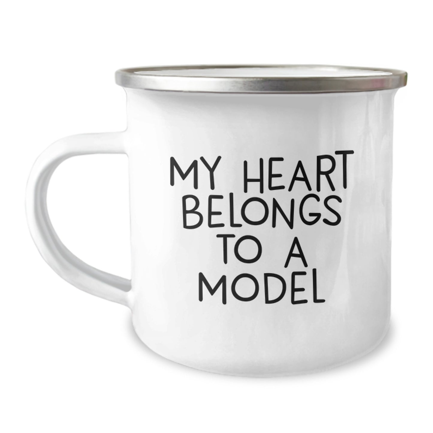 Funny Model Lover's Camping Mug, My Heart Belongs To A Model, Gifts from Friends for Model Enthusiasts on Birthday - Image 1
