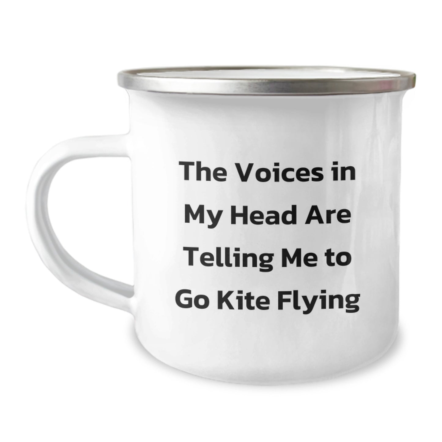 Kite Flying Inspiration Gifts from Friends, Unique Graduation Mugs for Kite Flying Enthusiasts, 'The Voices In My Head Are Telling Me To Go Kite Flying' Funny Camping Mug for Men, Women, Family - Image 1