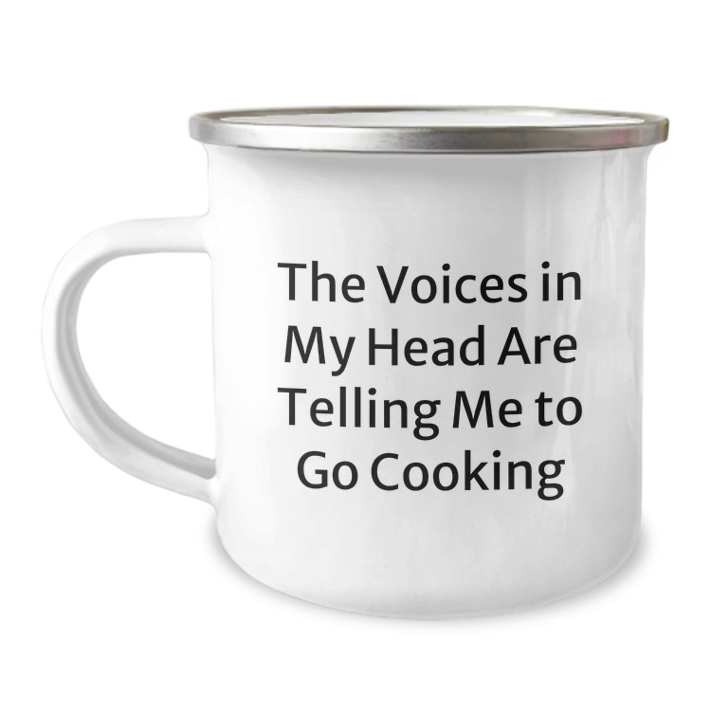 Funny Camping Mug for Cooking Enthusiasts Gifts from Men to Friends, Perfect Birthday Unique Gift for Women who Love Cooking, The Voices In My Head Are Telling Me To Go Cooking - Image 1