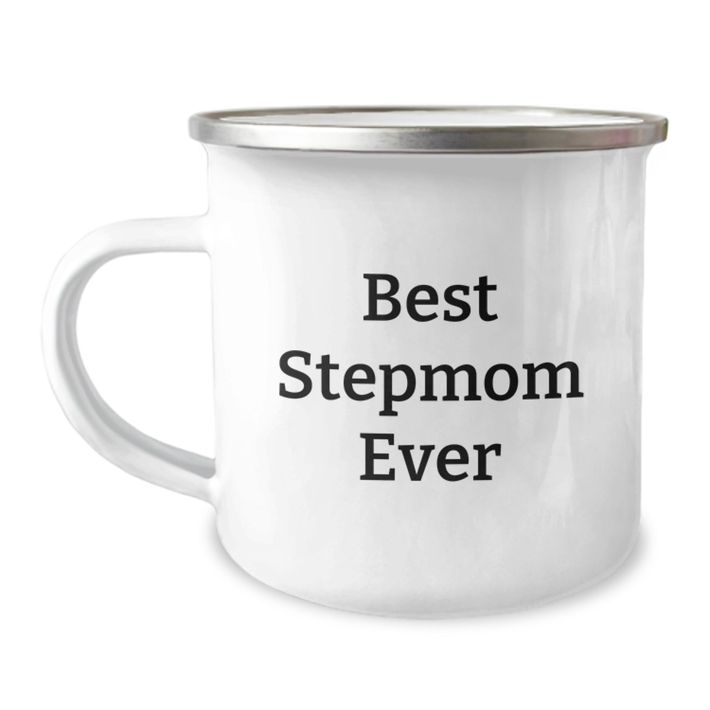 Funny Stepmom Gifts for Her - Best Stepmom Ever Camping Mug, 12 oz Stainless Steel with Enamel Finish, Gifts from Women to Men, Family, and Friends for Graduation - Image 1