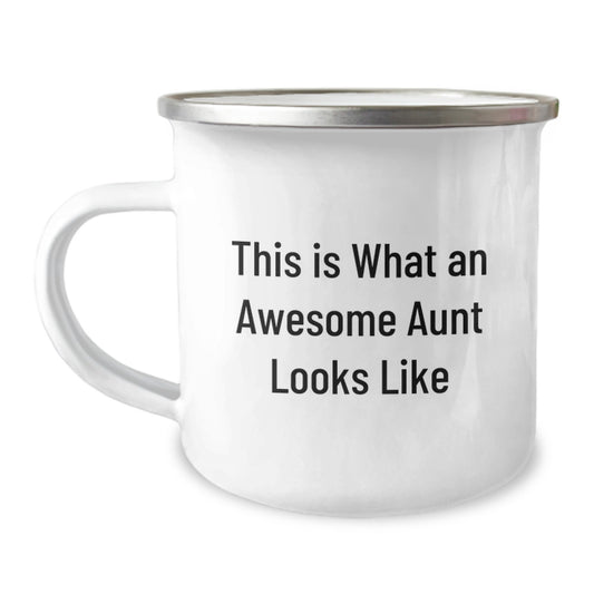 Auntly Awesome Graduation Gifts from Family, Gifts for Aunt, Funny Camping Mug - Image 1