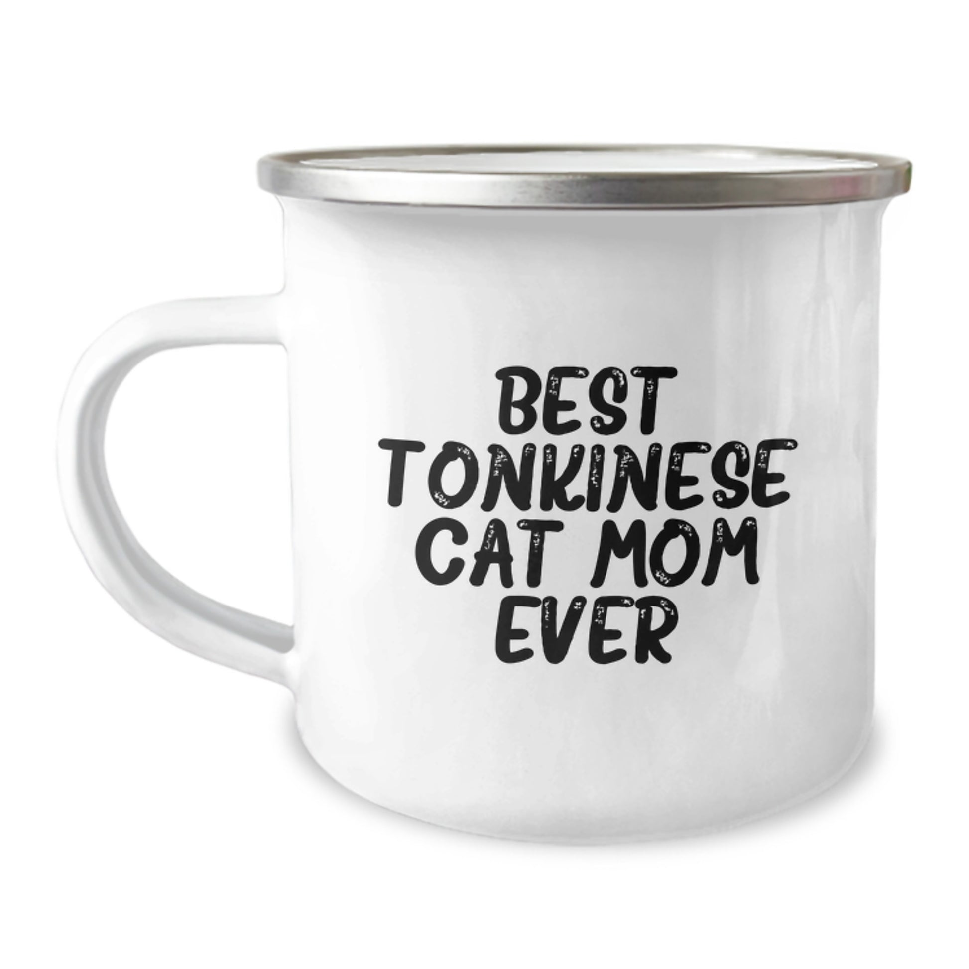 Tonkinese Cat Mom Gifts for Her, Best Mom Ever Funny Camping Mug, 12 oz Stainless Steel with Enamel Finish, Gifts from Mom to Friends, Family, Coworkers, or Women on Birthday - Image 1