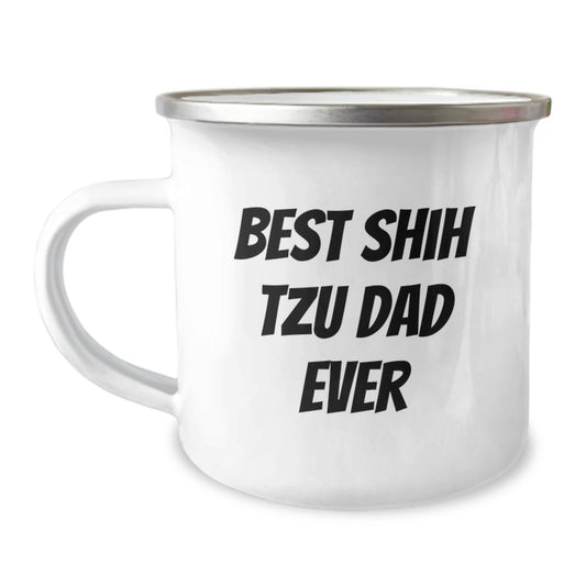 Shih Tzu Dog Lovers Graduation Gift Ideas Funny Best Dad Ever Camping Mug, Gifts from Friends to Shih Tzu Dog Parents, Unique Shih Tzu Dog Gifts for Men - Image 1