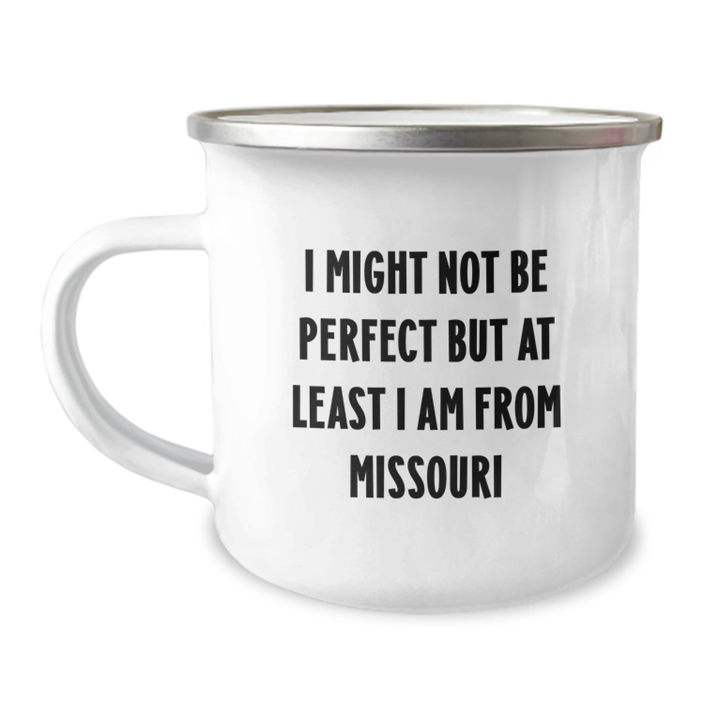 Missouri Proud Gifts from Friends, Funny 'I Might Not Be Perfect' Camping Mug for Graduation, Perfect for Men and Women from Missouri - Image 1