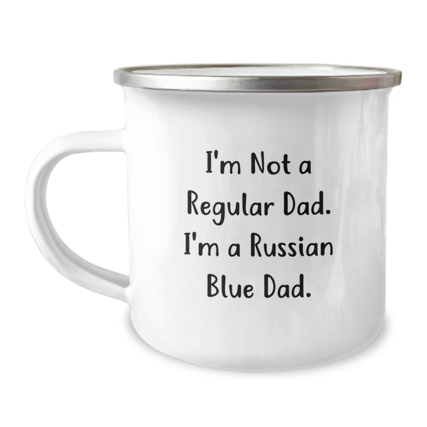 Funny Russian Blue Cat Dad Gifts from Family for Russian Blue Cat Lovers' Graduation Unique Gifts - Camping Mug - Image 1