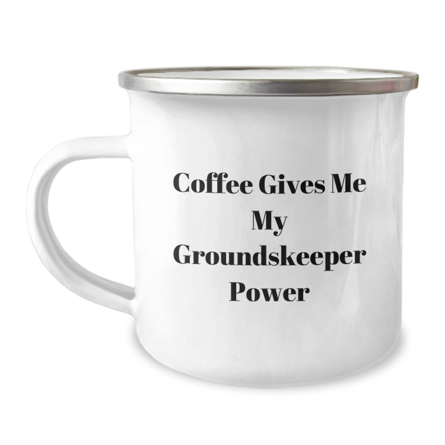groundskeeper Gifts from Friends and Family, Funny Coffee Mugs for Graduation, Camping Mug with Quote 'Coffee Gives Me My groundskeeper Power' - Image 1