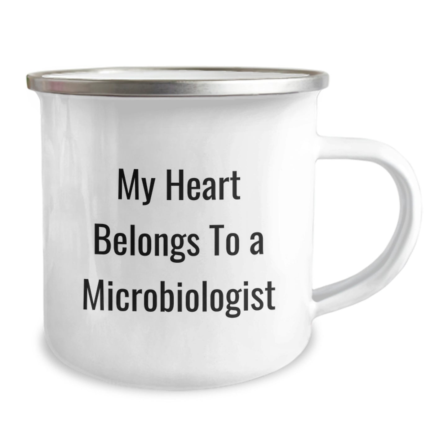 Funny Microbiologist Gifts for Him, 'My Heart Belongs To A Microbiologist' Camping Mug for Birthday, Gifts from Men to Microbiologist Friends - Image 2