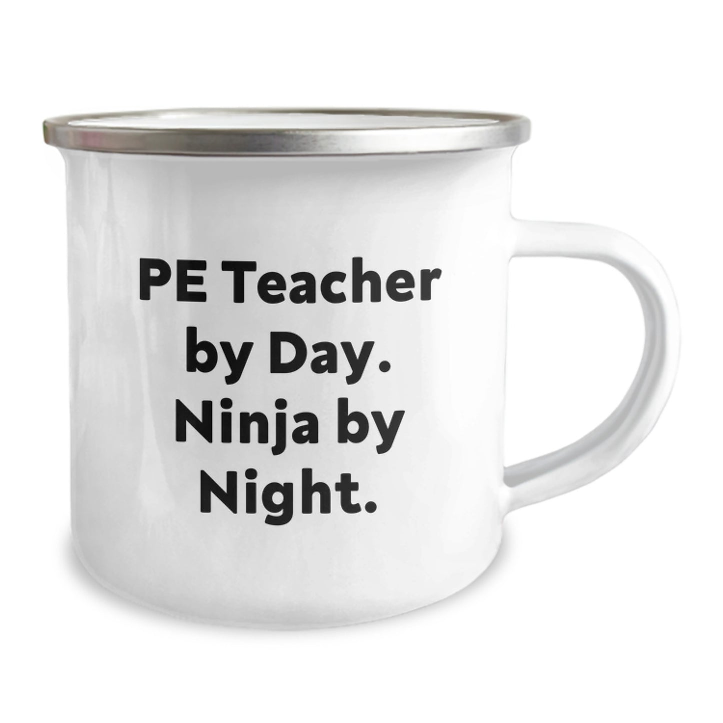 Funny PE Teacher Gifts from Men - 'Pe Teacher By Day. Ninja By Night.' Camping Mug for PE Teacher Birthday Unique Gifts - Image 2