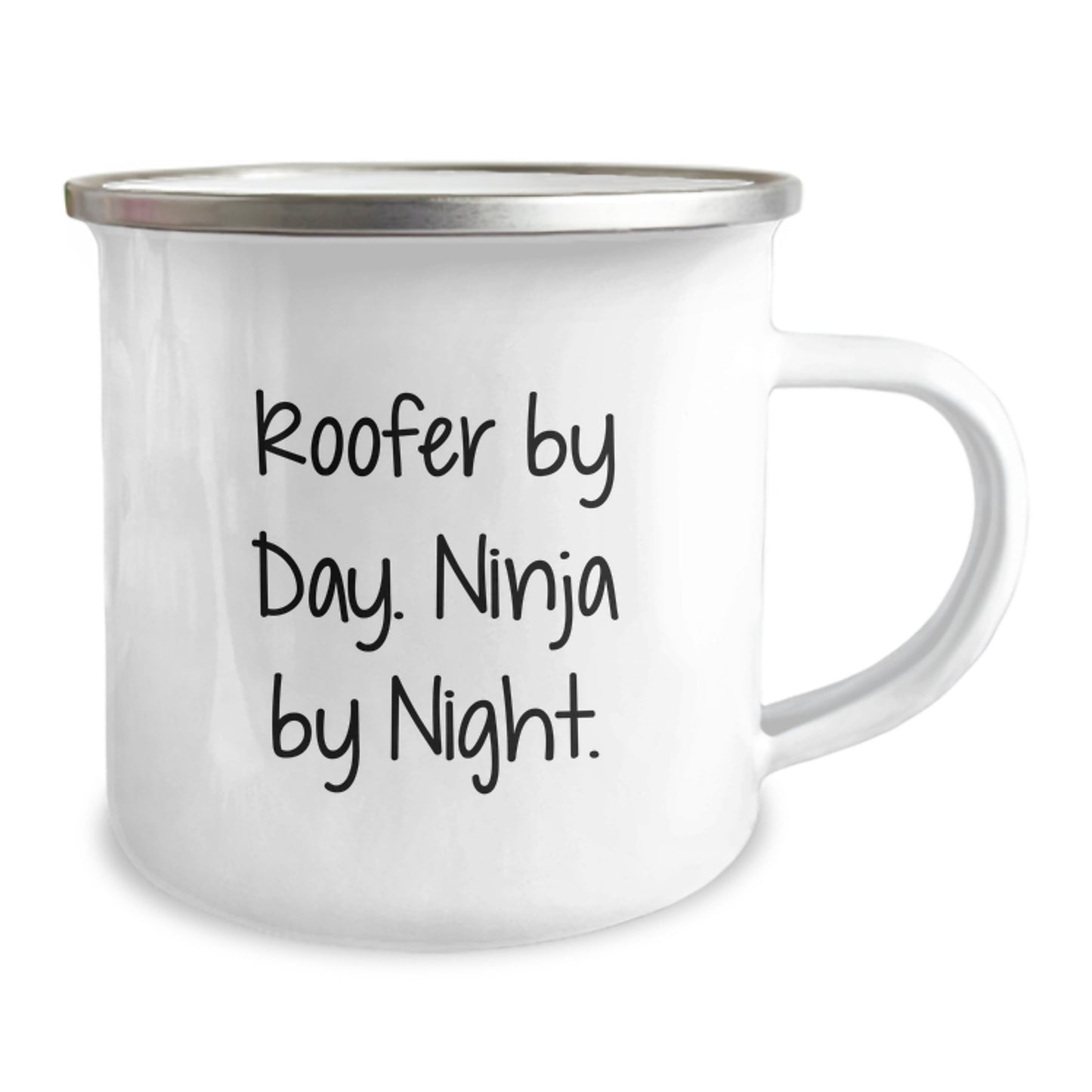 Roofers By Day, Ninjas By Night - Funny Roofer Gifts for Birthday - Gifts from Friends to Family - 12 oz Camping Mug - Image 2