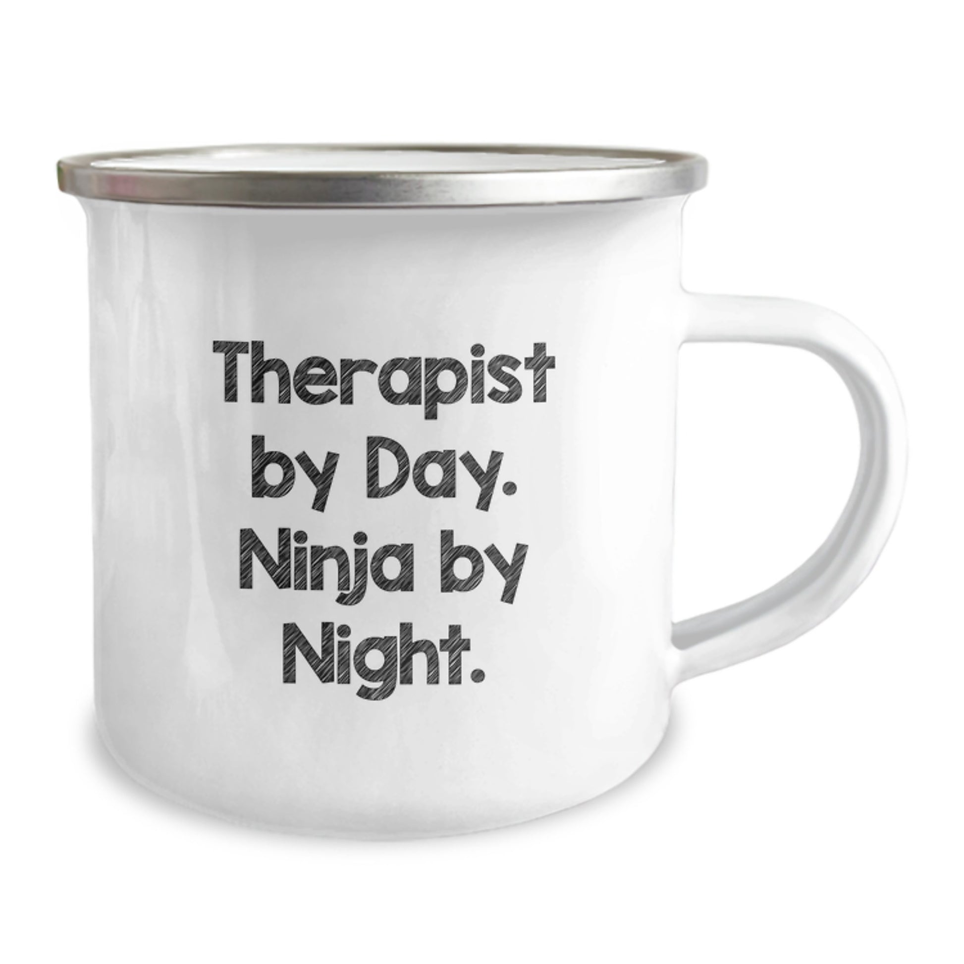 Therapist Gifts, Camping Mug for Birthday, 'Therapist By Day. Ninja By Night.' Funny Quote, Gifts from Friends to Coworkers, 12 oz Stainless Steel - Image 2