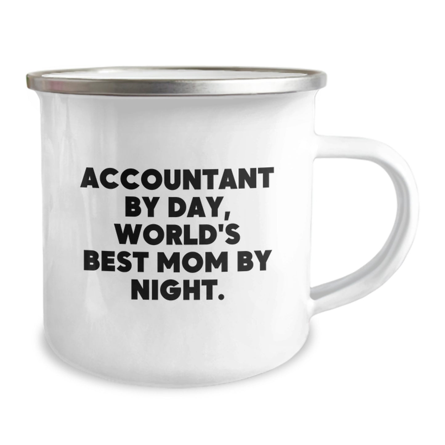 Accountant By Day World's Best Mom By Night Funny Camping Mug Gifts for Accountants from Friends and Family This Christmas - Image 2