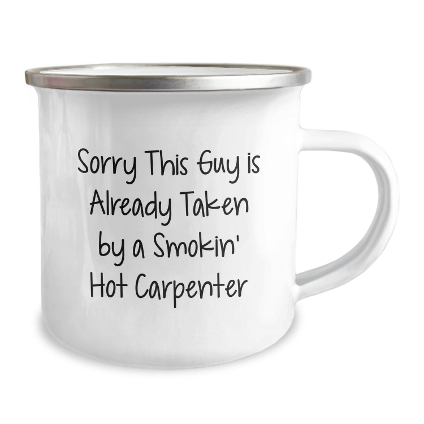 Carpenter Gifts, Funny Quote, Camping Mug for Graduation, Gifts from Friends, Gifts for Him - 12 oz Stainless Steel Enamel Finish - Image 2