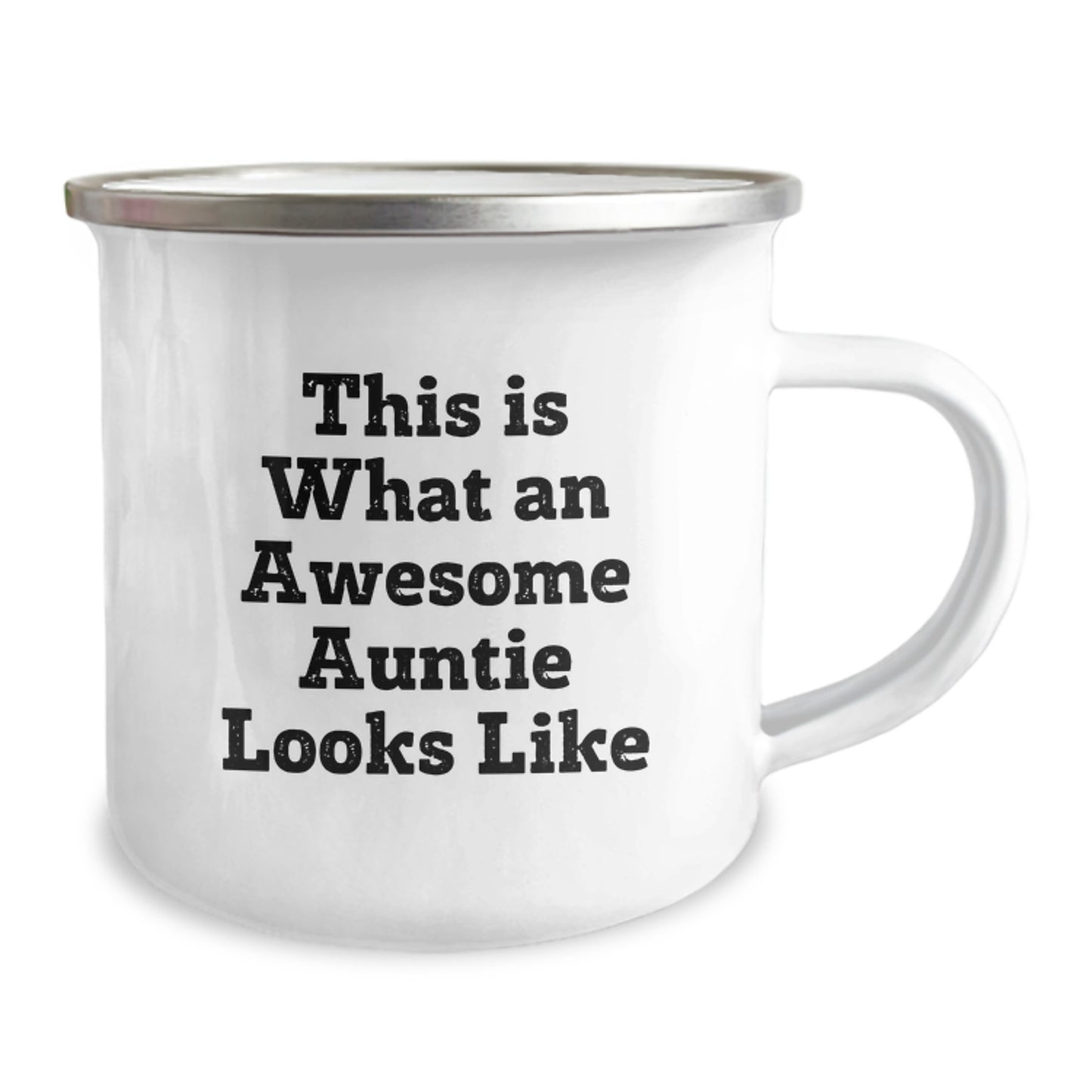 Funny Auntie Gifts from Family - This Is What An Awesome Auntie Looks Like, 12 oz Camping Mug for Birthday - Image 2