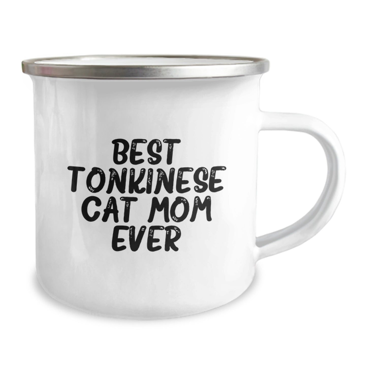 Tonkinese Cat Mom Gifts for Her, Best Mom Ever Funny Camping Mug, 12 oz Stainless Steel with Enamel Finish, Gifts from Mom to Friends, Family, Coworkers, or Women on Birthday - Image 2