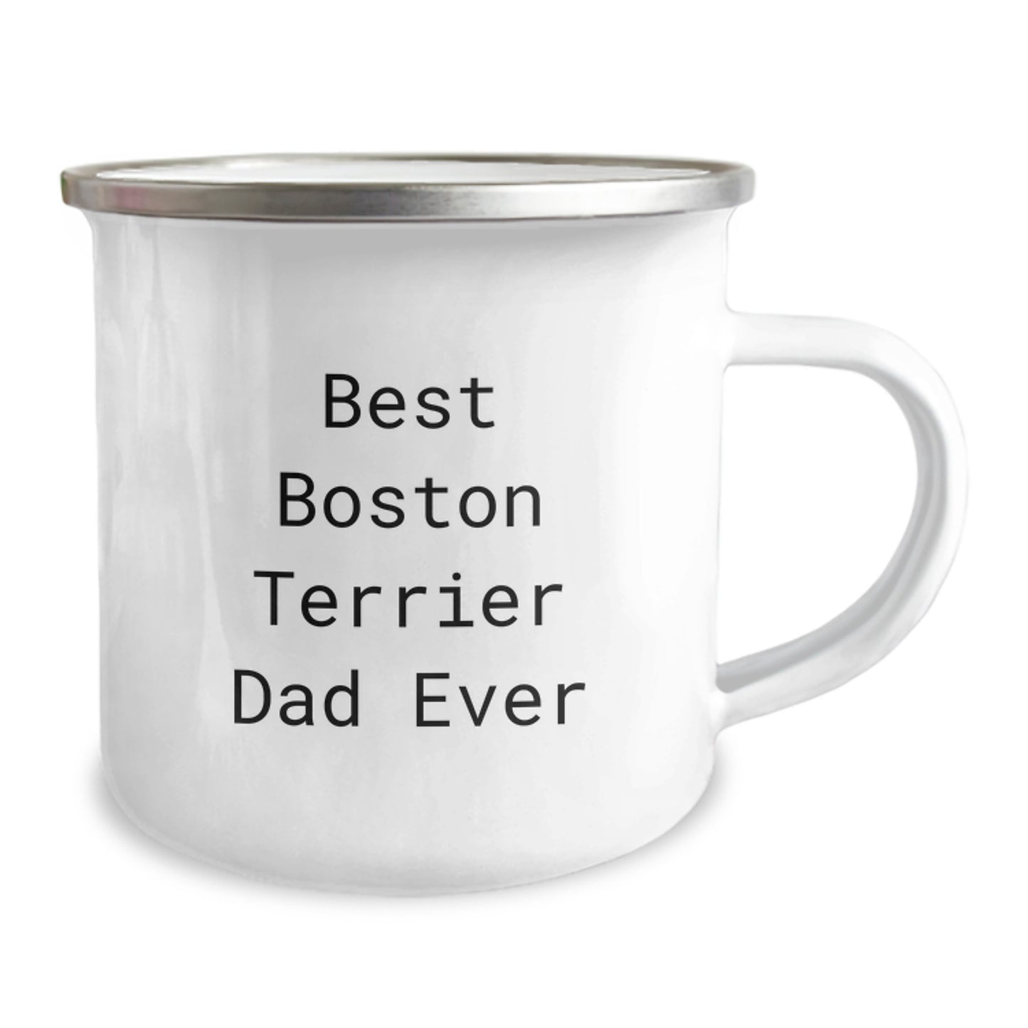 Boston Terrier Dog Lover Gifts from Men, Unique Camping Mug for Boston Terrier Dog Dads, Funny Quote 'Best Boston Terrier Dad Ever' for Graduation - Image 2
