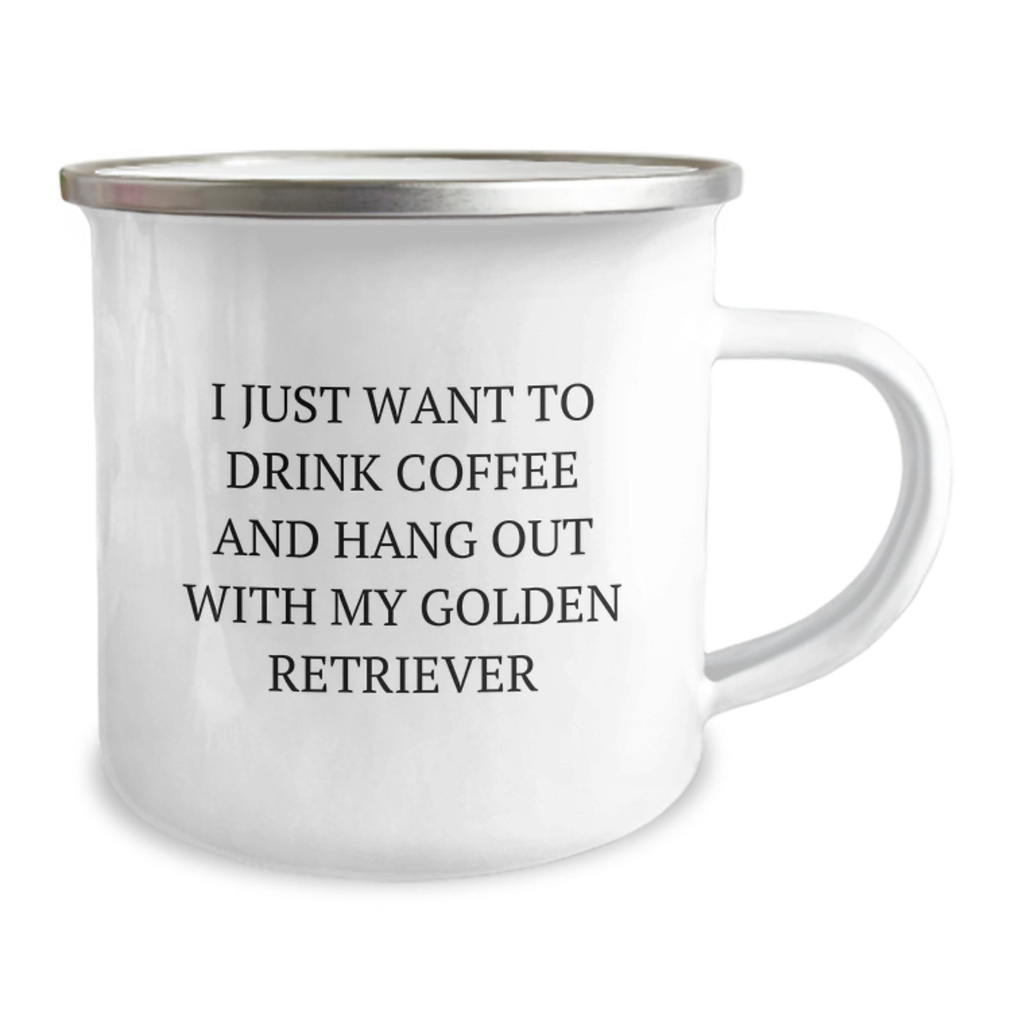 Funny Golden Retriever Dog Gifts for Birthday, I Just Want To Drink Coffee And Hang Out With My Golden Retriever, Camping Mug Gifts from Men to Women - Image 2