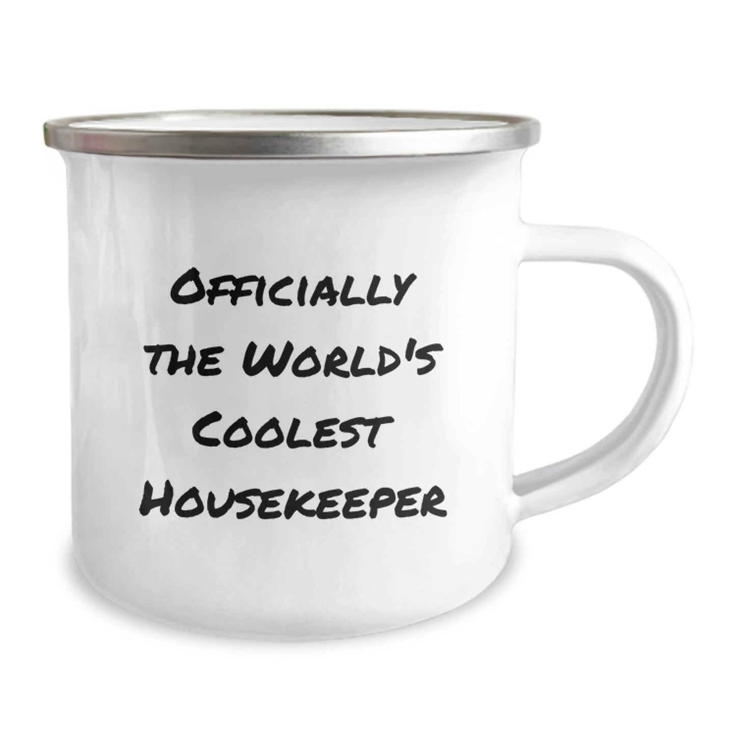 Funny Housekeeper Gifts from Friends for Housekeeper - 'Officially The World's Coolest Housekeeper' Camping Mug - Christmas Unique Gifts - Image 2
