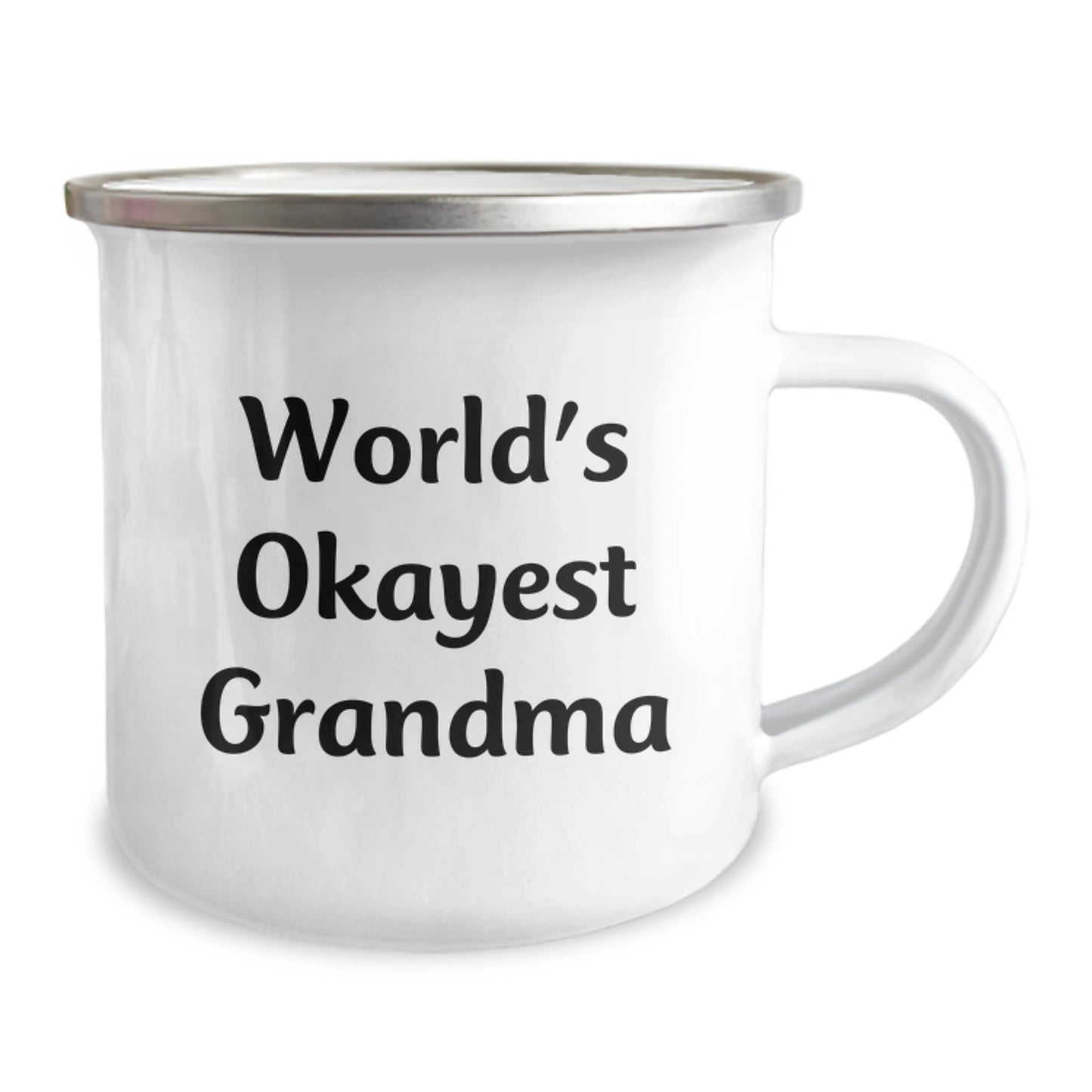 Funny Grandma Gifts from Men for Christmas Unique Gifts - World's Okayest Grandma Quote on Camping Mug - Image 2