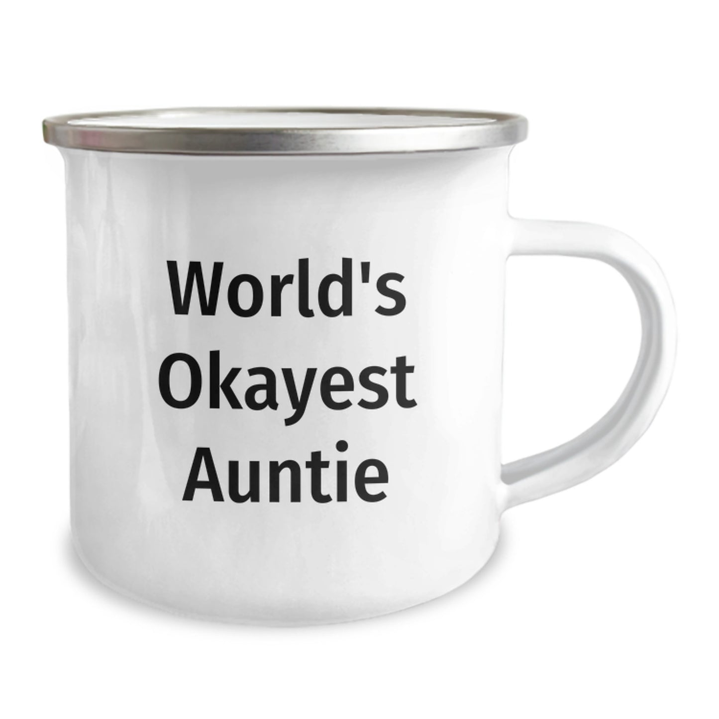 Funny Auntie Gifts for Christmas, World's Okayest Auntie Camping Mug, Unique Gifts for Auntie from Family - Image 2