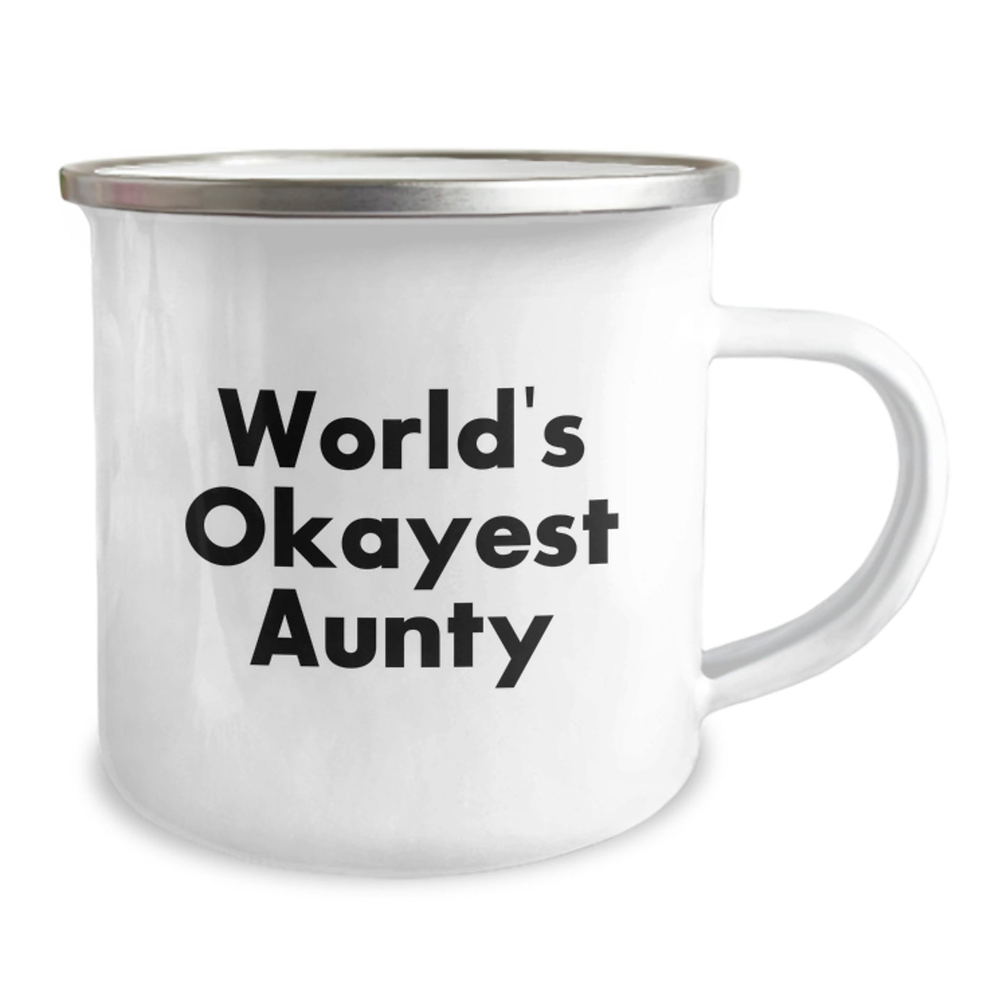 Funny Gifts from Aunty to Aunty, World's Okayest Aunty Camping Mug, Unique Christmas Unique Gifts - Image 2