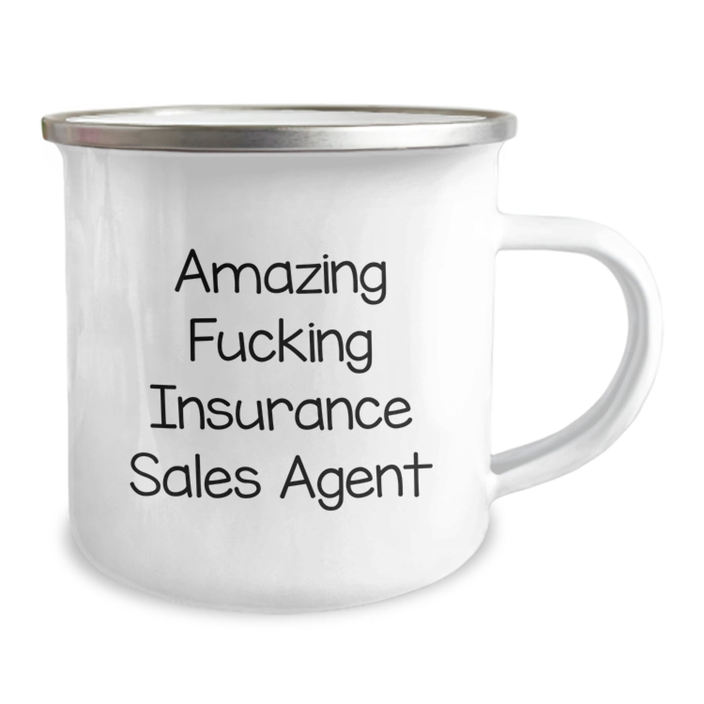 Funny Insurance Sales Agent Christmas Unique Gifts from Friends to Insurance Sales Agent - 'Amazing F--king Insurance Sales Agent' Camping Mug - Image 2