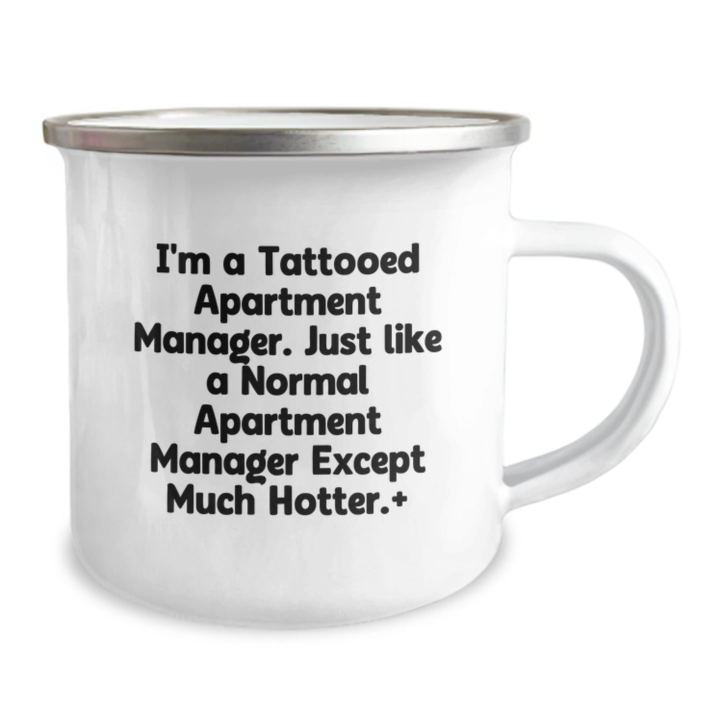Funny Gifts for Apartment Manager, Camping Mug with Hot Tattooed Apartment Manager Quote, Unique Christmas Unique Gifts from Friends for Apartment Manager - Image 2