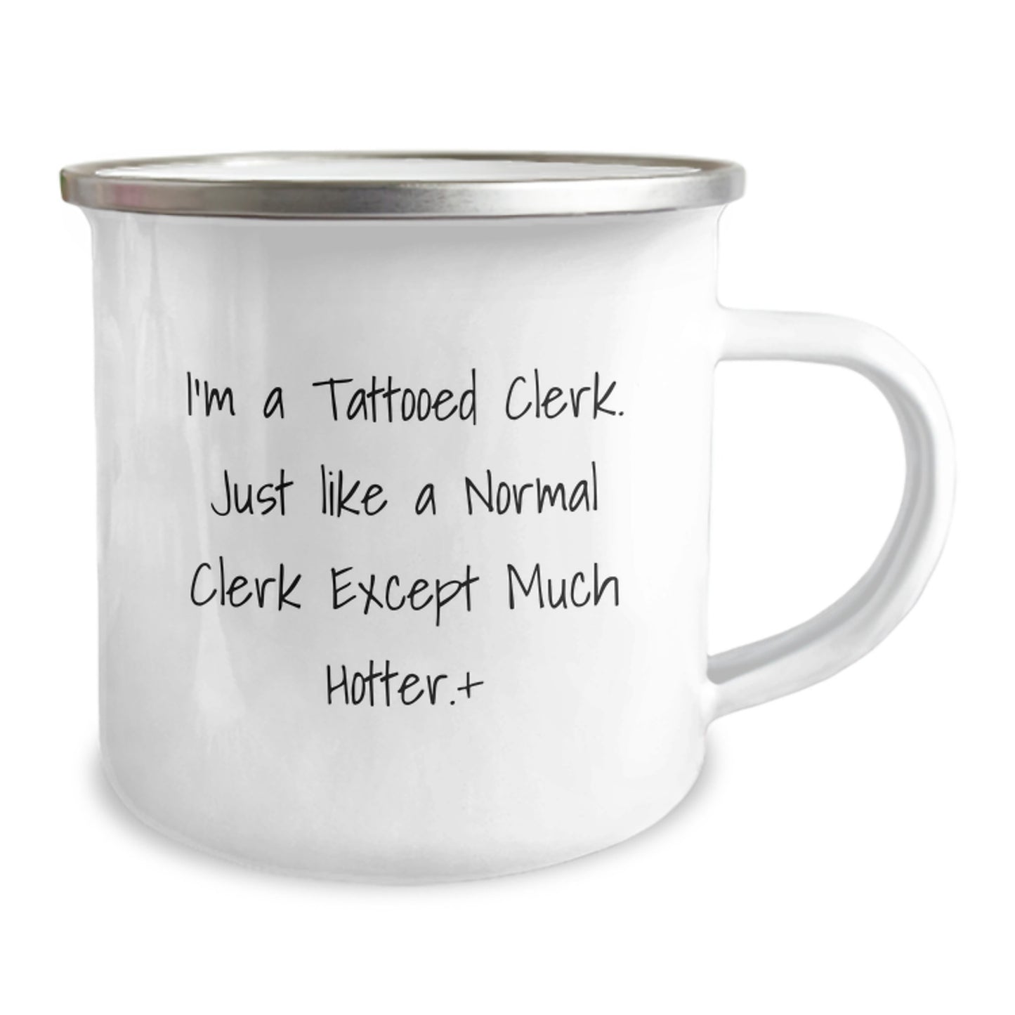 Funny Clerk Gifts from Friends and Family, Camping Mug for Clerk, 'I'm A Tattooed Clerk' Christmas Unique Gifts for Men - Image 2