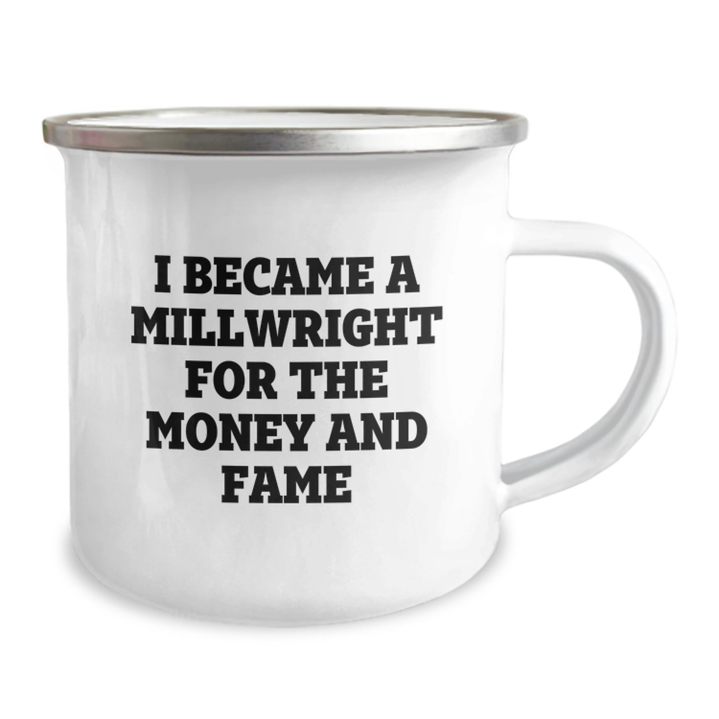 Funny Millwright Gifts from Men for Millwrights - Christmas Unique Gifts for Friends - Camping Mug with Quote I Became A Millwright For The Money And Fame - Image 2