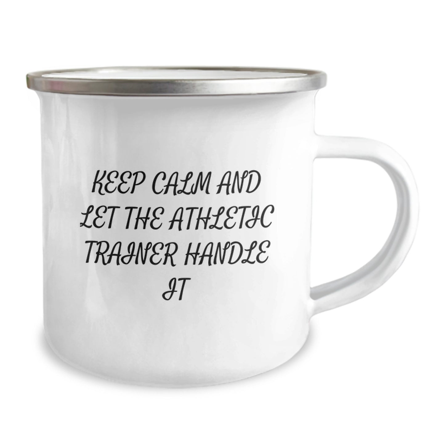 Funny Gifts from Men for Athletic Trainer Friends - Keep Calm And Let The Athletic Trainer Handle It Camping Mug for Christmas - Image 2