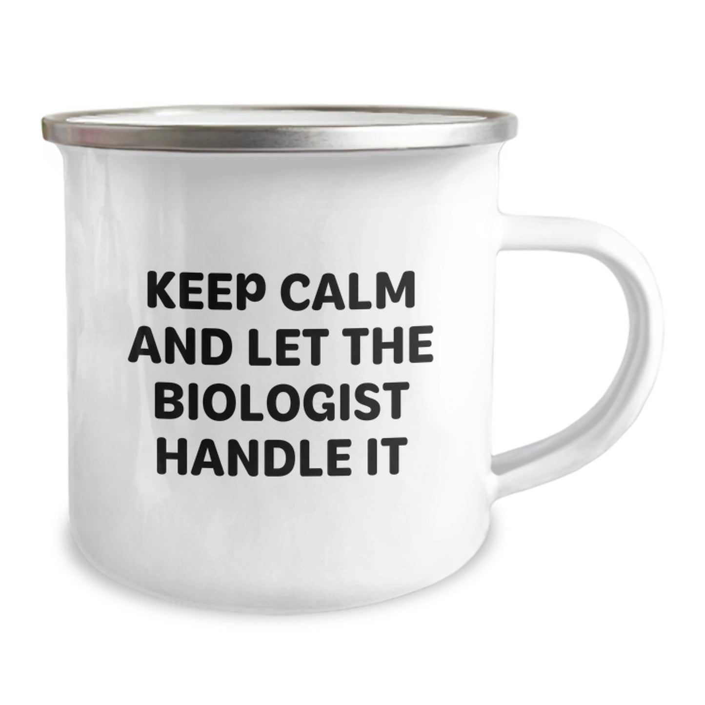 Funny Biologist Christmas Unique Gifts for Him, Camping Mug with Keep Calm And Let The Biologist Handle It Quote, Unique Presents from Men to Biologist Friends - Image 2