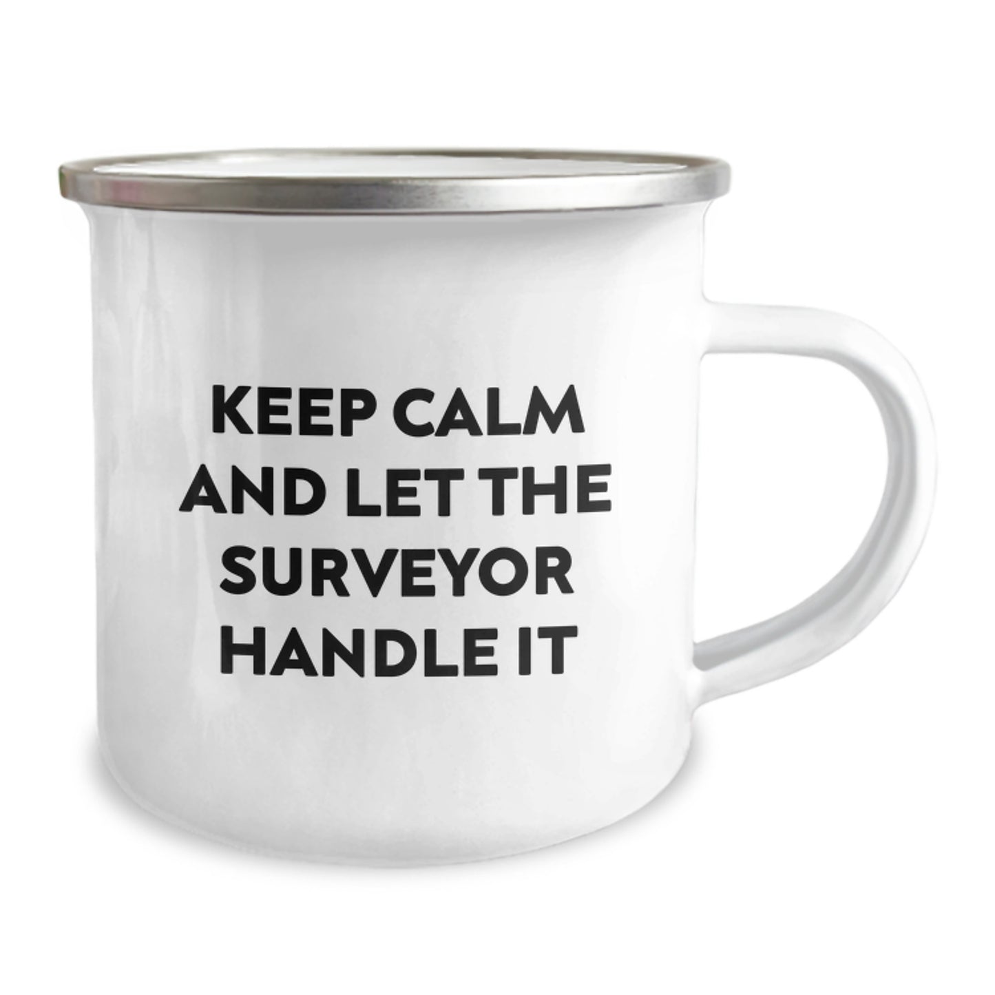 Funny Surveyor Gifts from Men for Surveyor Friends - Keep Calm And Let The Surveyor Handle It Christmas Unique Mug - Image 2