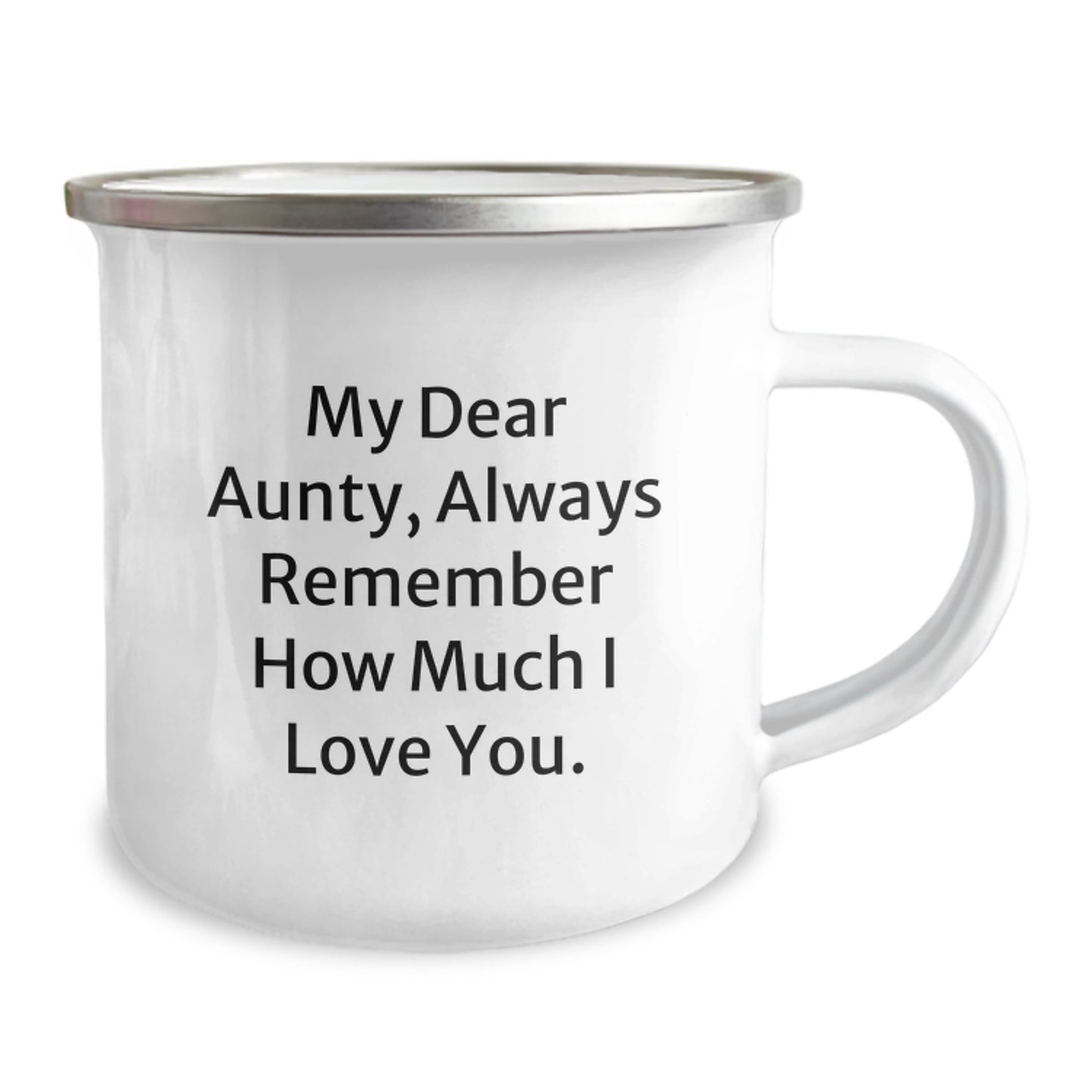 Funny Aunty Quotes Gifts from Men to Women, Unique Christmas Unique Gifts for Aunty, Enamel Camping Mug - Image 2