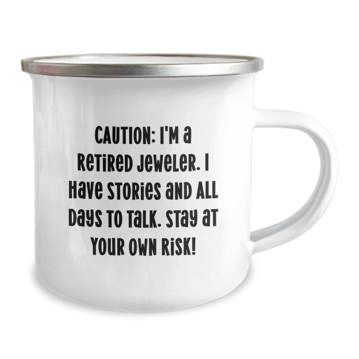 Funny Jeweler Gifts from Friends for Men - Camping Mug with Caution Quote - Perfect for Christmas Unique Gifts - Image 2