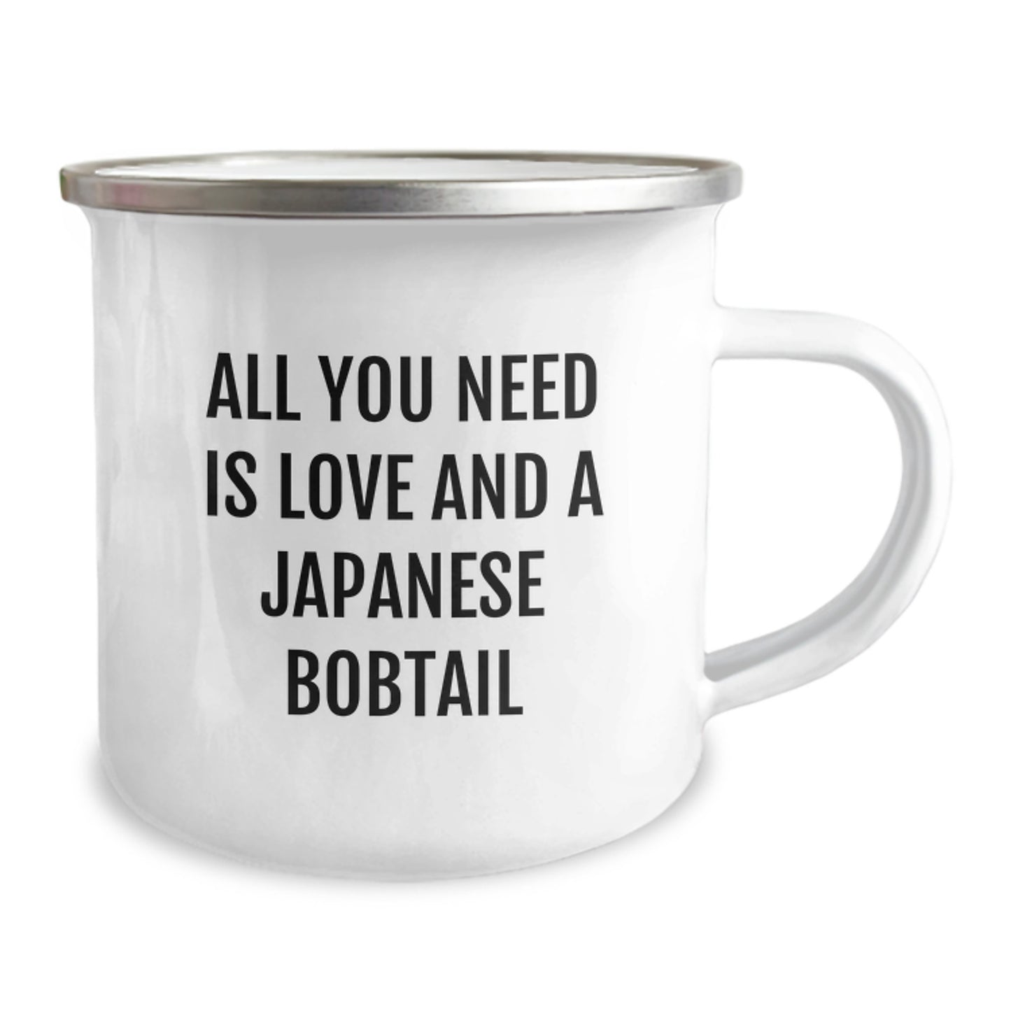 Japanese Bobtail Cat Lover's Camping Mug, All You Need Is Love And A Japanese Bobtail, Funny Gift for Friends, Family, or Coworkers on Birthday - Image 2