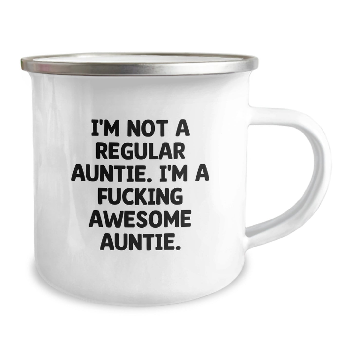 Funny Christmas Unique Gifts for Auntie Camping Mug, Gifts from Family to Awesome Auntie, I'm Not A Regular Auntie. I'm A F--king Awesome Auntie. Mugs for Auntie - Image 2