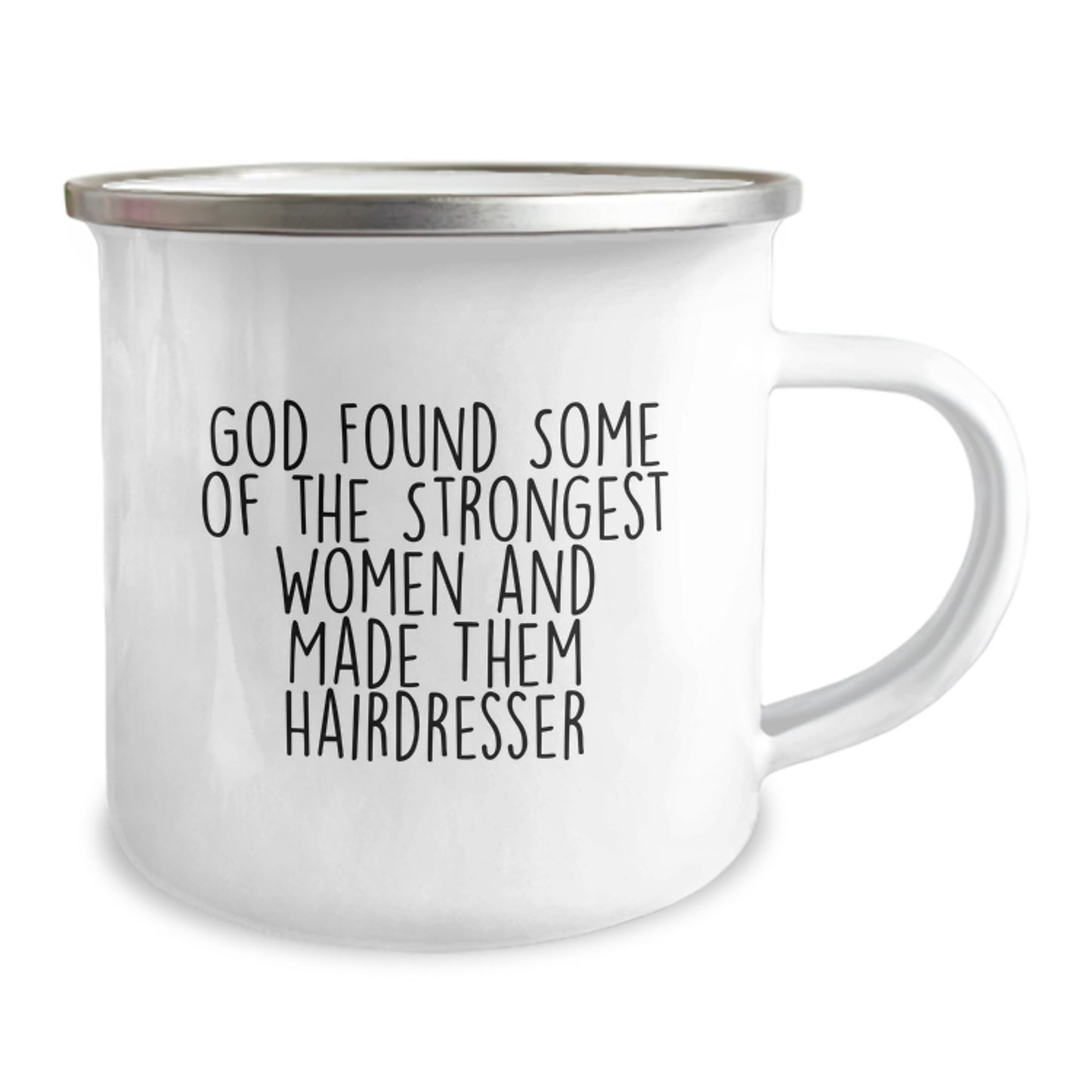 Funny Inspirational Hairdresser Gifts from Men to Women, 'God Found Some Of The Strongest Women And Made Them Hairdresser' Christmas Unique Mug for Hairdresser Friends Coworkers Family, Camping Mug - Image 2