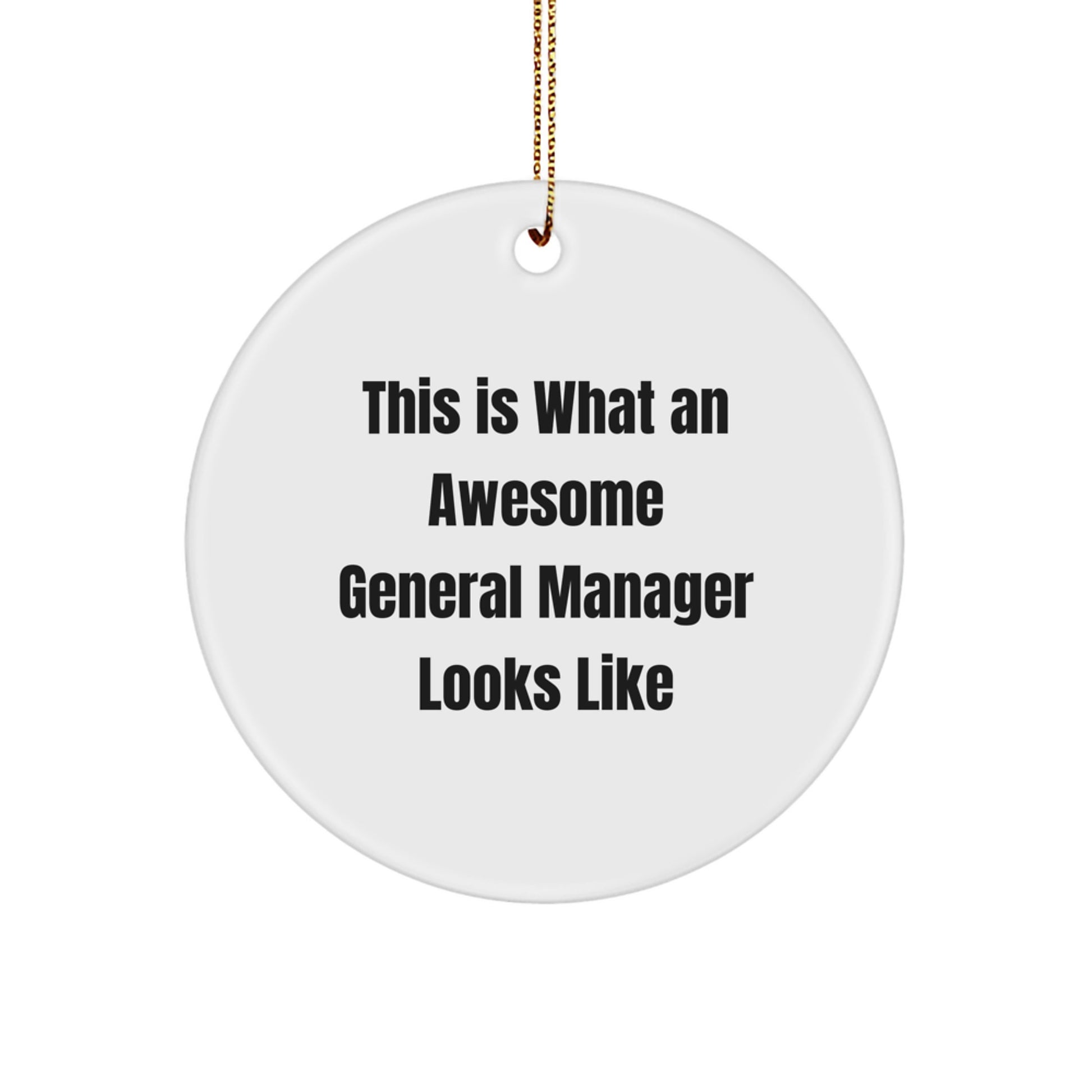 Funny General Manager Gifts - This Is What An Awesome Circle Ornament Looks Like, White, Christmas, Gifts from Friends, for General Manager - Image 1