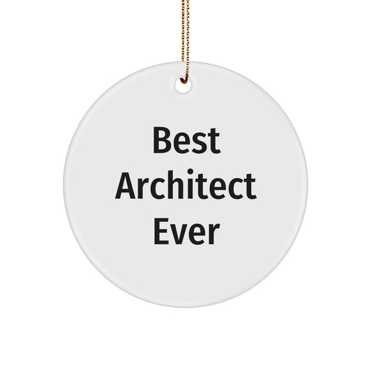 Best Architect Ever Circle Ornament, Funny Quote for Architect Gifts from Friends, Christmas Unique Gifts for Men - Image 1