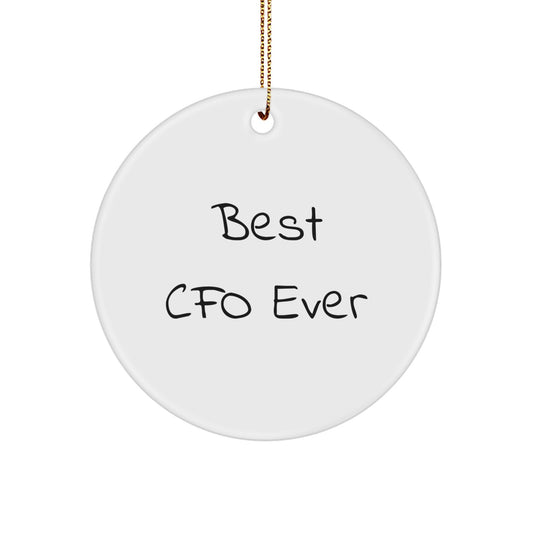 Best CFO Ever Funny Circle Ornament Gifts from Friends to CFO for Christmas, Inspirational CFO Gifts for Men - Image 1