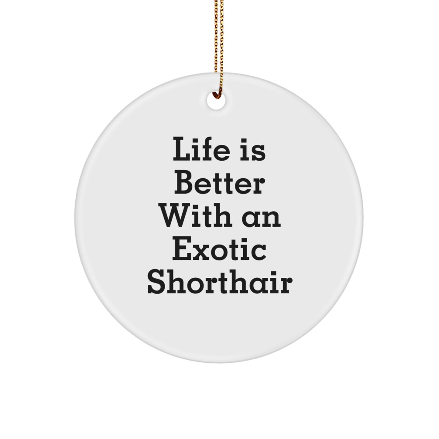 Exotic Shorthair Cat Gifts from Friends - Life Is Better With An Exotic Shorthair, Circle Ornament for Christmas - Image 1