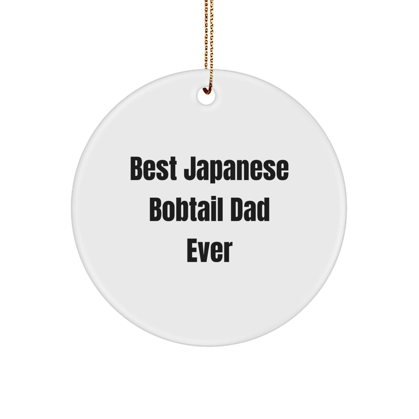 Funny Japanese Bobtail Cat Dad Gifts from Men for Christmas Unique Circle Ornaments - Image 1