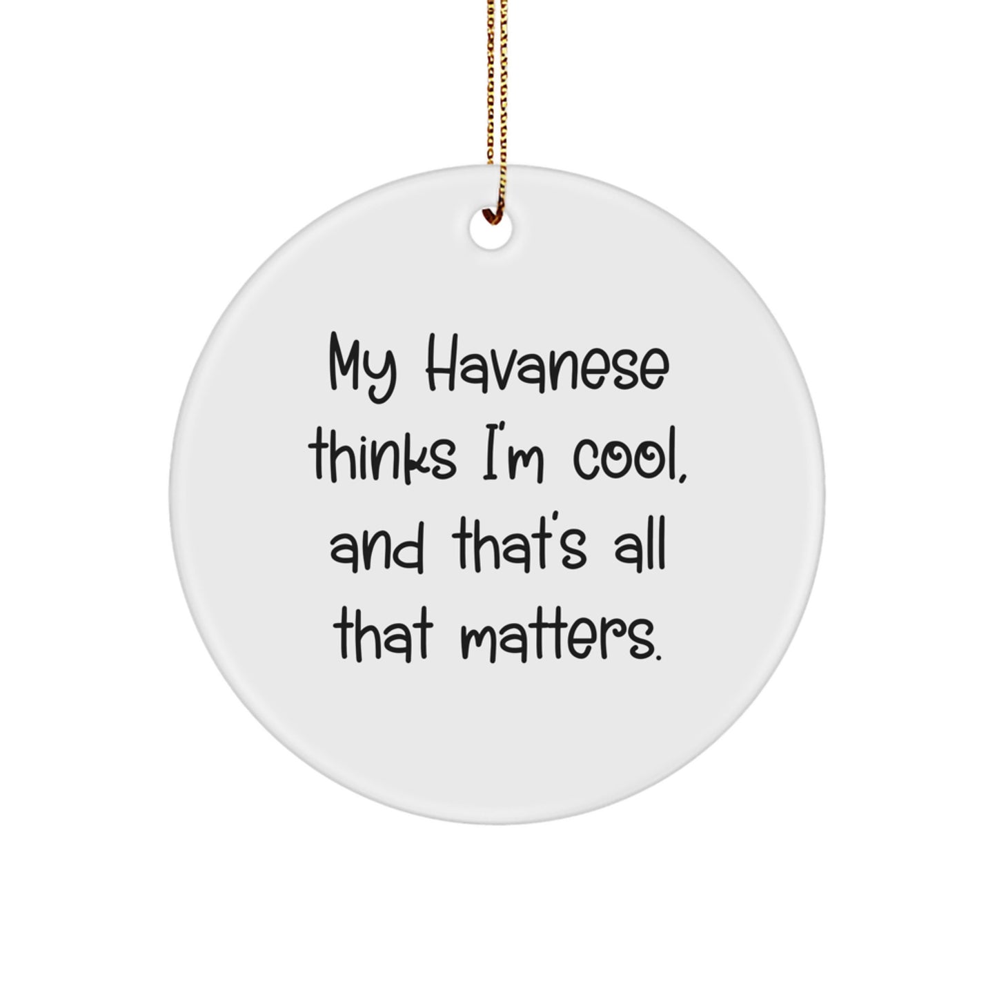 Havanese Dog Lovers' Funny Circle Ornament, Gifts from Family to Friends, Unique Christmas Decorations - Image 1