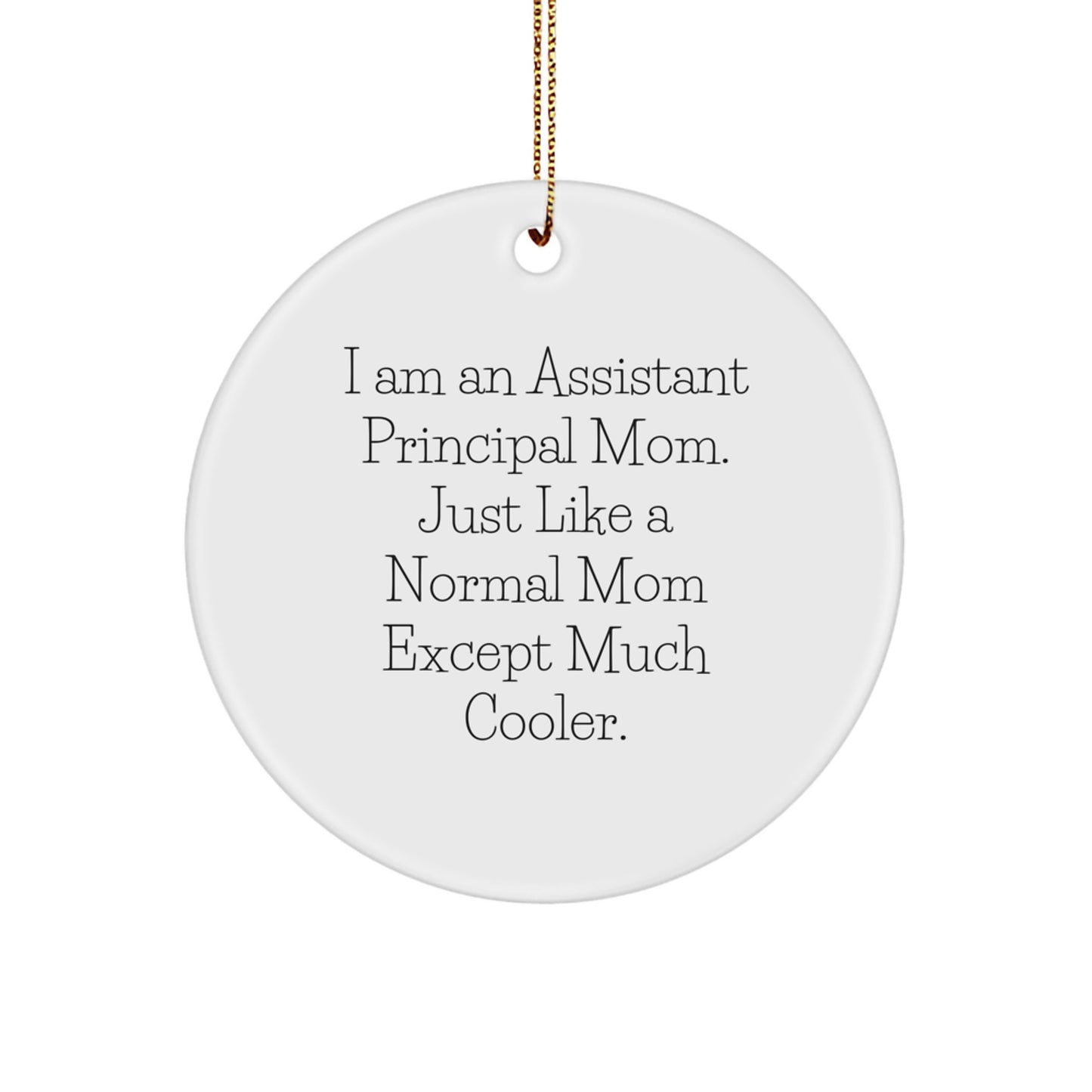 Funny Assistant Principal Mom Gifts for Men, Women, Friends and Family - Christmas Unique Circle Ornaments from Assistant Principal Mothers - Image 1