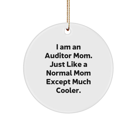 Auditor Mom Gifts, Funny Circle Ornaments for Christmas Unique Gifts from Family to Auditor Friends - Image 1