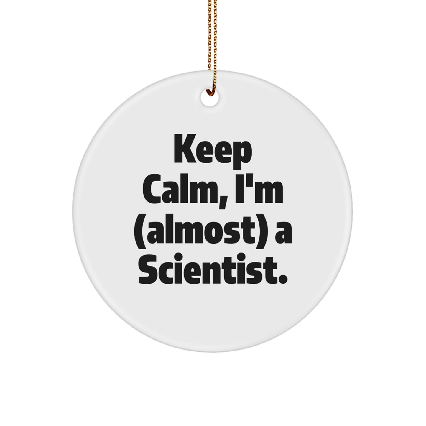Funny Scientist Gifts from Friends for Men - Keep Calm Circle Ornaments for Christmas Unique Gift Ideas - Image 1