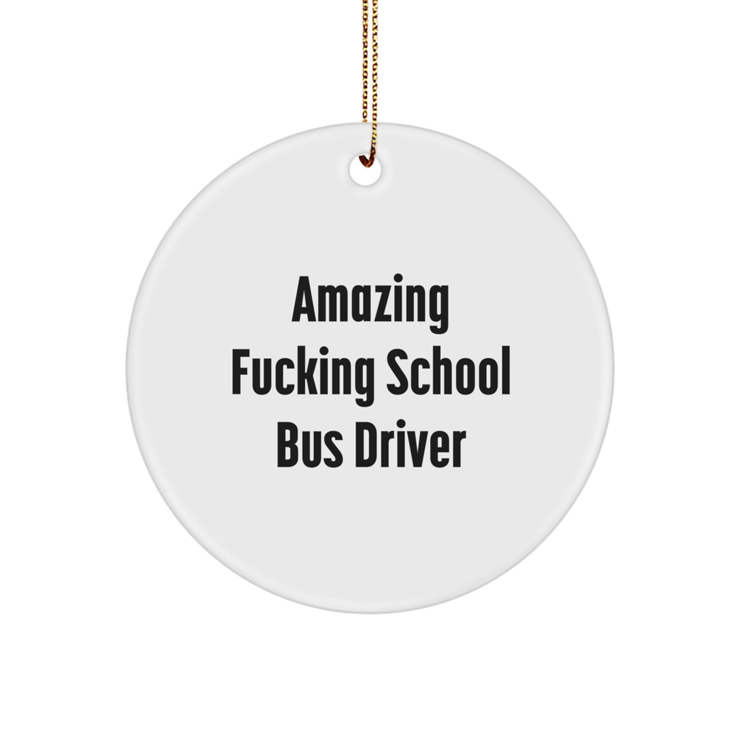 Funny Gifts from Men for School Bus Driver Friends Unique Circle Ornament Christmas Decorations - Image 1